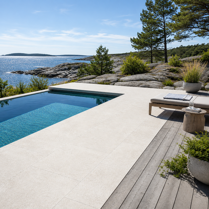 Nordstone Beige Flammad Kalkstensplatta