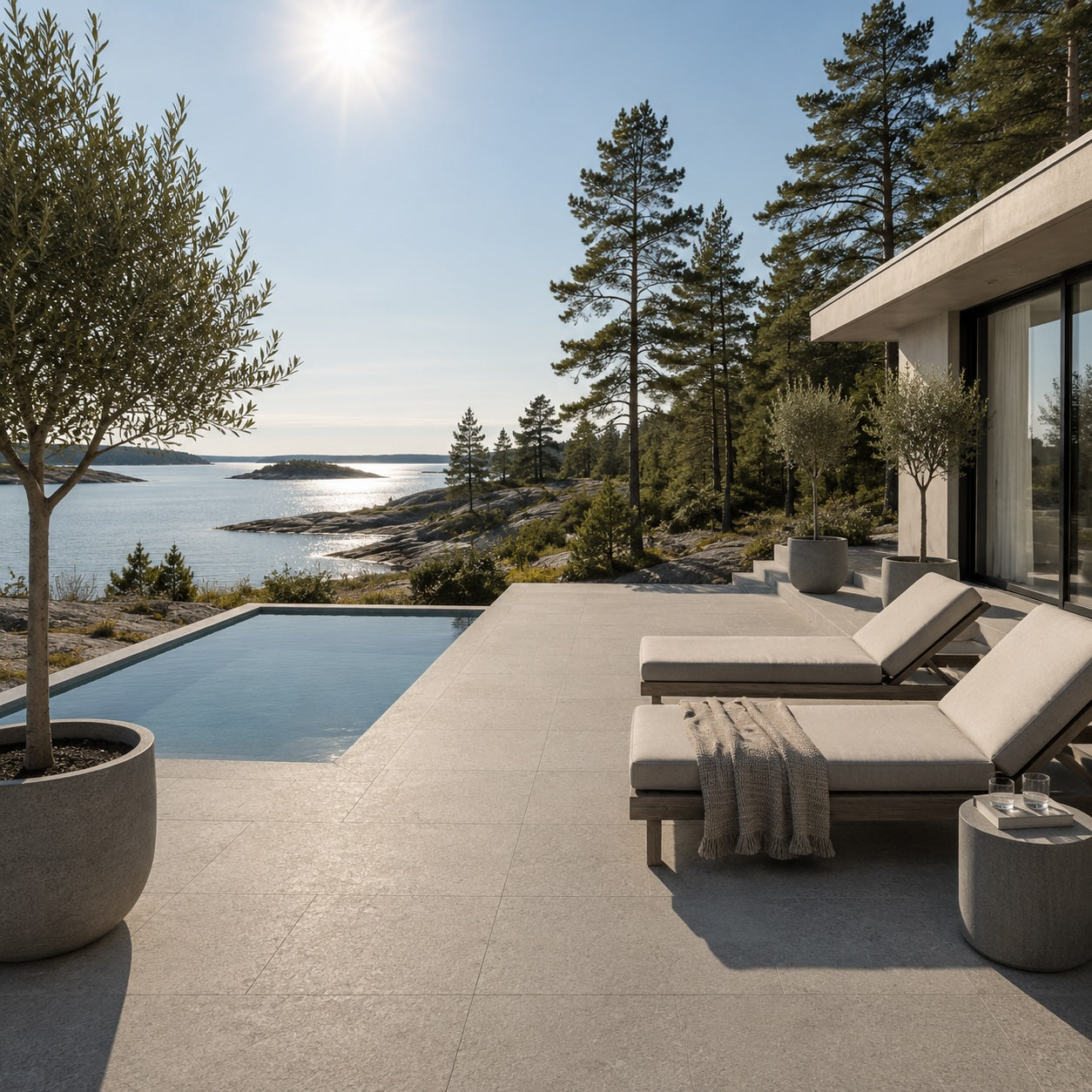 Nordstone Olivio Flammad Kalkstensplatta
