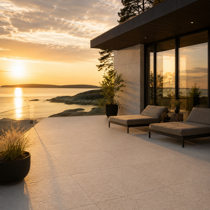 Nordstone Beige Flammad Kalkstensplatta